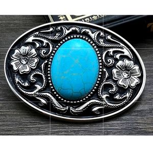 Western style Turquoise color floral belt buckle